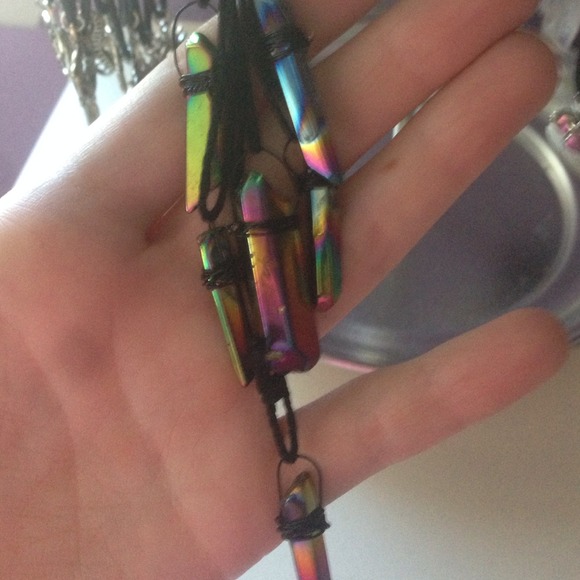 Trippy rainbow aura quartz