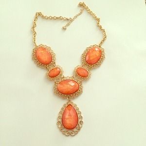 Beautiful Coral look, lightweight summer necklace