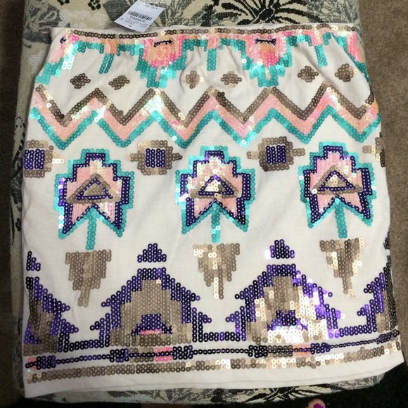 Aztec sequin skirt