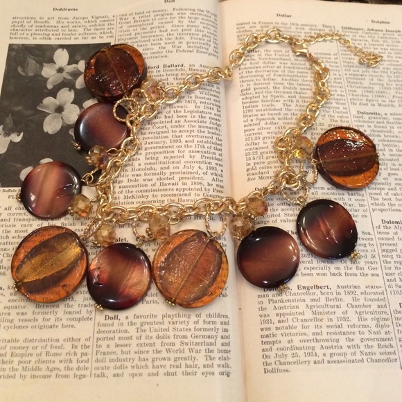 Gold and Brown Bauble Necklace
