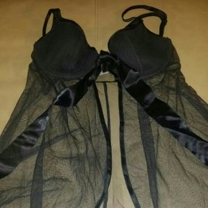 Victoria's Secret Black Sexy Sheer Babydoll sz S