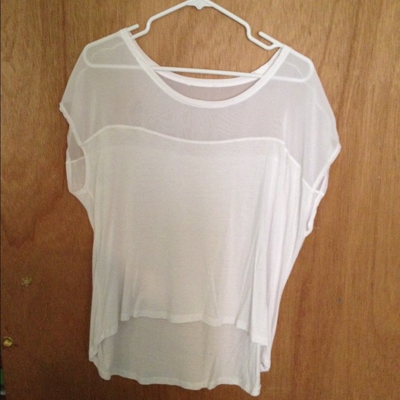White, sheer top.
