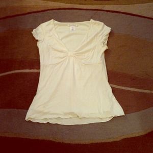 WHBM cap sleeve cream top