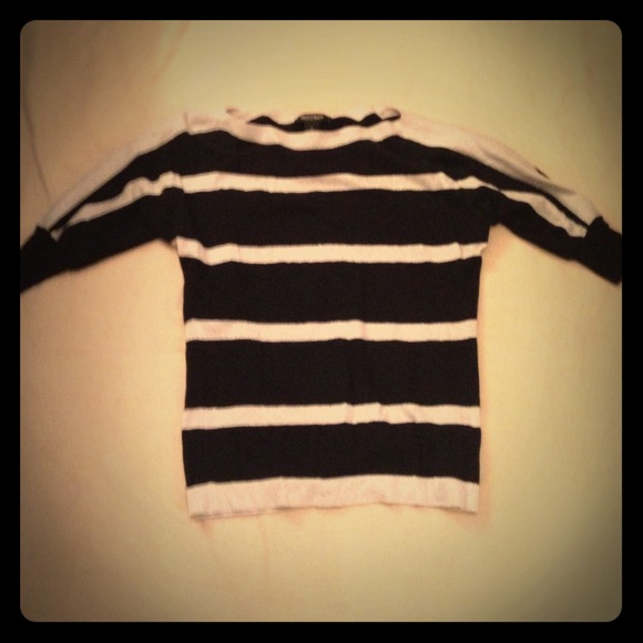 WHBM black silver top