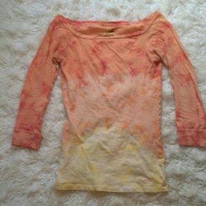 Yellow and orange tie dye shirt