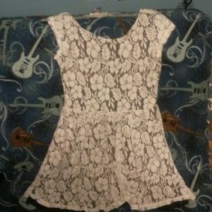 Floral black and white dress.