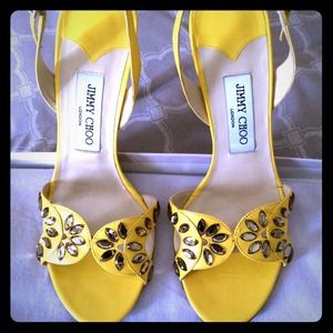 Jimmy Choo Yellow Leather Rumer