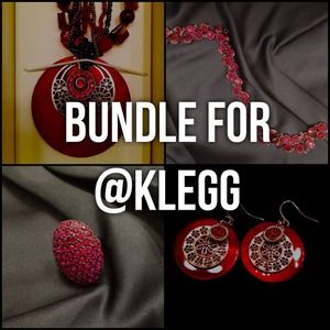 Sassy Scarlet jewelry set & red jewel chain