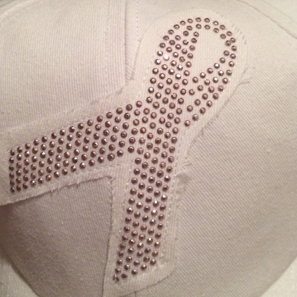 Pink ribbon rhinestone hat - Picture 2 of 3