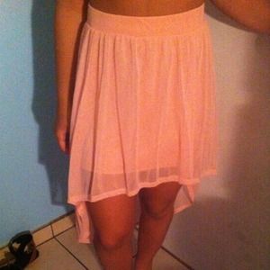 Chiffon hem pink skirt
