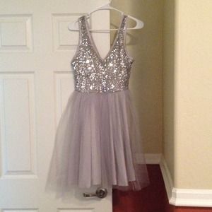Silver/ grey homecoming dress