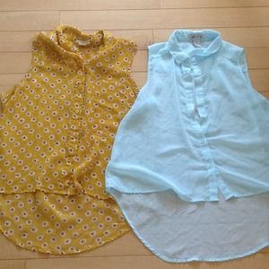 2 collared high low tanks (bundle)