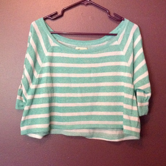 Hollister mint stripe sweater - Picture 1 of 2