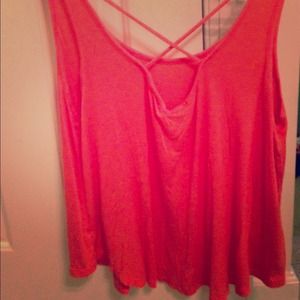 Cross back salmon tank top