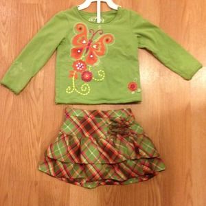 Matching shirt and skirt