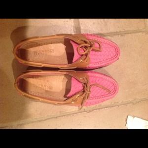 Hot Pink Weave Sperries