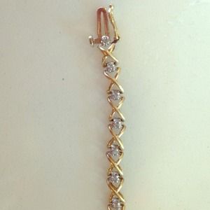 Gold and Diamond Tennis Bracelet