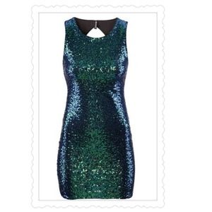 H&MBeatiful blue/teal sequin dress