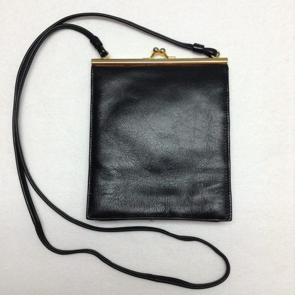 Vintage Bechamel Black Leather Crossbody Bag
