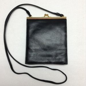 Vintage Bechamel Black Leather Crossbody Bag
