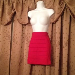 Fitted Red Pencil Skirt