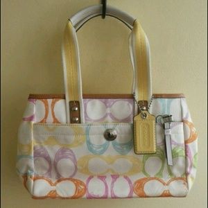 Multi colored coach bag