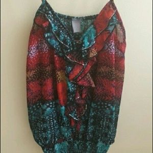 Spagetti strap multi colored tank top
