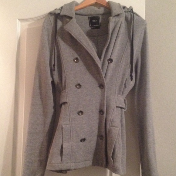 Grey obey Peacoat