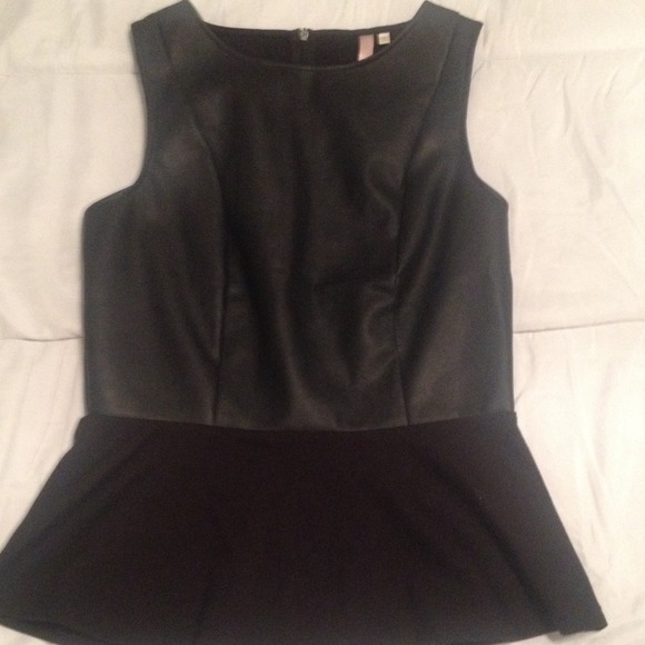 Leather peplum top