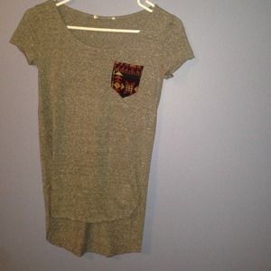 Tribal Print Pocket Tee