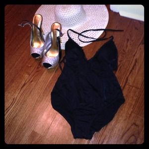 Fringed one piece bathing suit