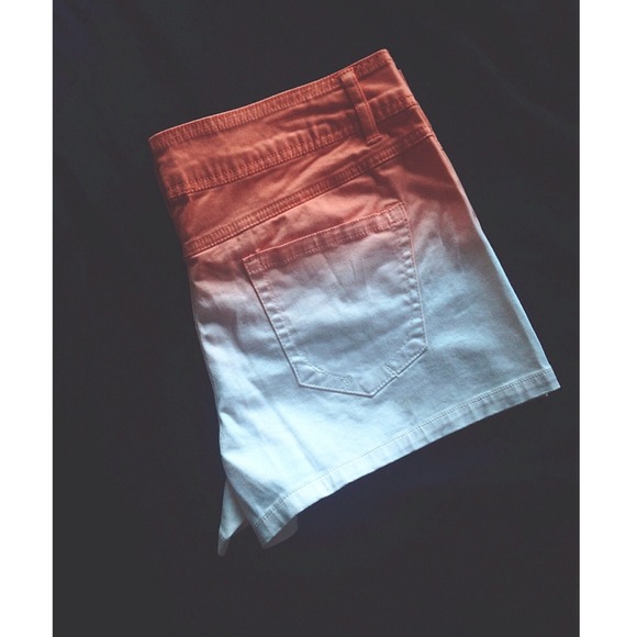 Orange & White Ombré Shorts