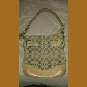 Camel &Tan Signature Coach Bag