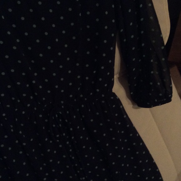 Navy blue polka dot dress - Picture 3 of 4