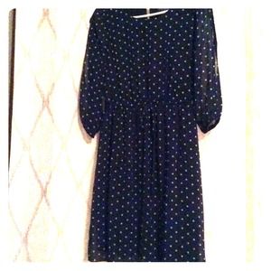 Navy blue polka dot dress