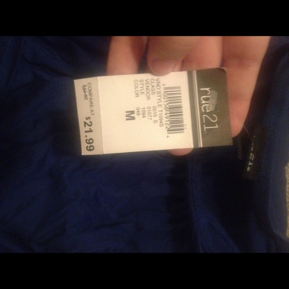 Blue strapless top - Picture 2 of 2