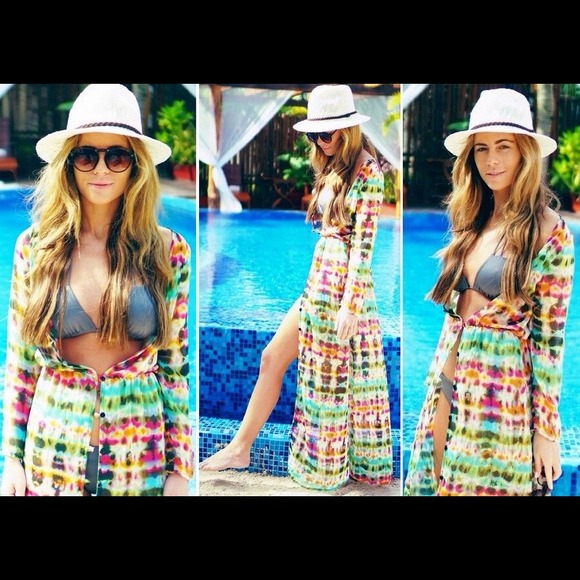 Dresses & Skirts - 🌴☀️Tie Dye Colorful Sheer Maxi Dress - NWOT☀️🌴