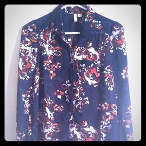 🌹Frenchi Floral Button Up Blouse🌹