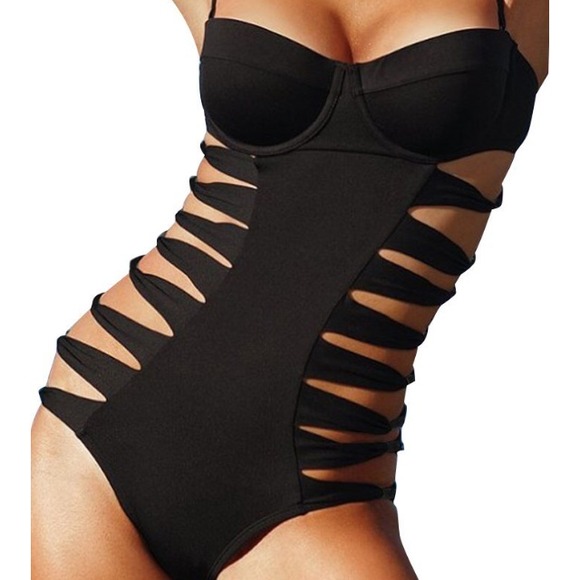 Black one piece swimsuit