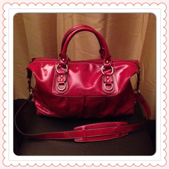 Coach Red Patent Leather Purse *Sold Locally* - Picture 2 of 4