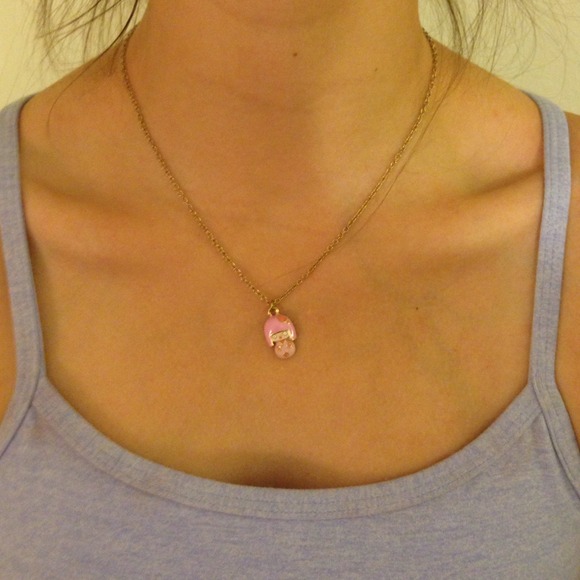 China doll pink/ gold necklace