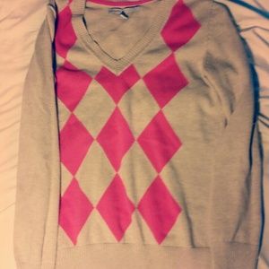 Old Navy pink and tan sweater