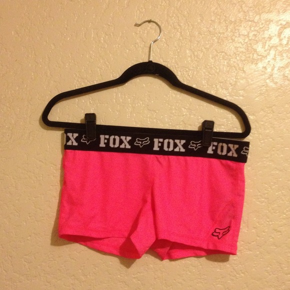 Hot pink fox nylon spandex shorts NWT