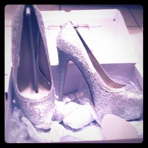 ALDO Sparkly silver heels