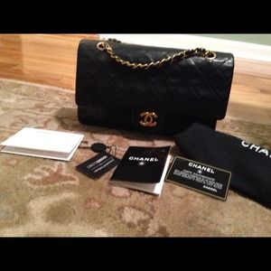 SOLD!!  Chanel medium flap, lambskin w/ gold hw