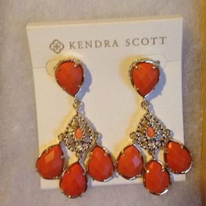 Beautiful orange dangly earrings