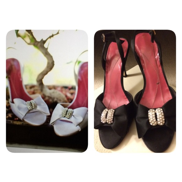 Kate Spade Black Satin Gili Heels - Picture 1 of 4