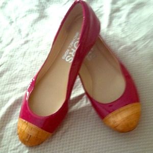 Michael kors pink cork toed ballet flats