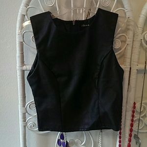 Black PU Leather Tank