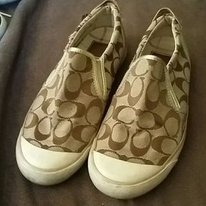 Tan and brown Coach shoes